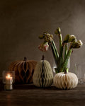 Papier Kürbis 3er Set Herbstdeko faltbar mit Magnetverschluss 11,8-24 cm