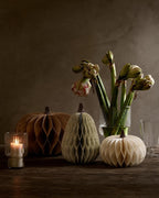 Papier Kürbis 3er Set Herbstdeko faltbar mit Magnetverschluss 11,8-24 cm