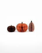 Papier Kürbis 3er Set Herbstdeko faltbar mit Magnetverschluss 11,8-24 cm