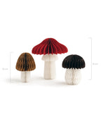 Papier-Pilze 3er-Set Herbstdeko faltbar mit Magnet