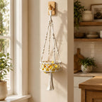 Hängekorb aus Baumwollseil für Obst und Gemüse, Wandaufbewahrung im Boho-Stil, Küchenorganizer