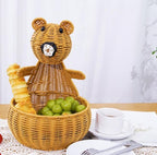 Handgeflochtener Rattan-Aufbewahrungskorb Hühnermodell mit Füßen, 25 cm