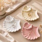 Ginkgoblatt Keramik Schmuckschale, Ringschale & Kosmetikablage, Ablage für Eingangsbereich & Kommode