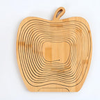 Zusammenklappbarer Obstkorb aus Bambus, 30x26x14 cm, Landhausstil, Mehrzweck-Aufbewahrungskorb