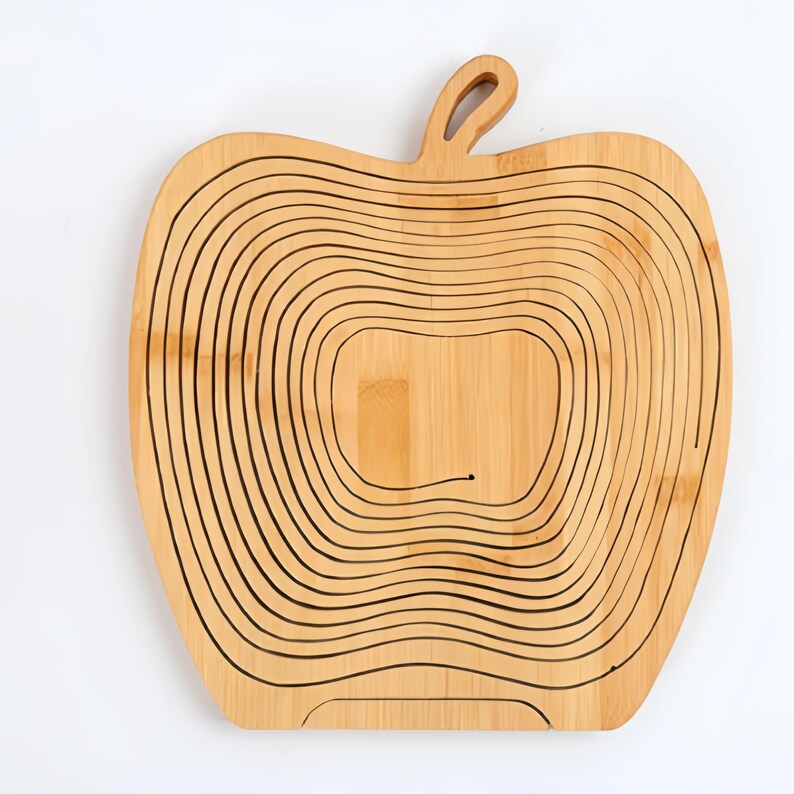 Zusammenklappbarer Obstkorb aus Bambus, 30x26x14 cm, Landhausstil, Mehrzweck-Aufbewahrungskorb