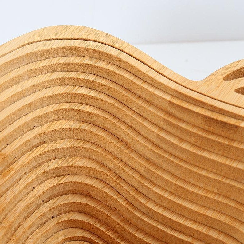 Zusammenklappbarer Obstkorb aus Bambus, 30x26x14 cm, Landhausstil, Mehrzweck-Aufbewahrungskorb
