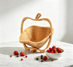 Zusammenklappbarer Obstkorb aus Bambus, 30x26x14 cm, Landhausstil, Mehrzweck-Aufbewahrungskorb