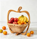 Zusammenklappbarer Obstkorb aus Bambus, 30x26x14 cm, Landhausstil, Mehrzweck-Aufbewahrungskorb