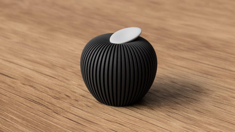3D-gedruckter Deko-Apfel mit Rillen-Design, 81 mm x 77 mm, Herbstdekoration