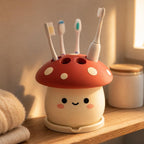 Pilzförmiger Zahnbürstenhalter, 3D-gedruckter Kawaii-Badezimmer-Organizer