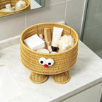 Handgeflochtener Rattan-Aufbewahrungskorb Hühnermodell mit Füßen, 25 cm