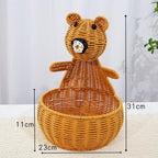 Handgeflochtener Rattan-Aufbewahrungskorb Hühnermodell mit Füßen, 25 cm