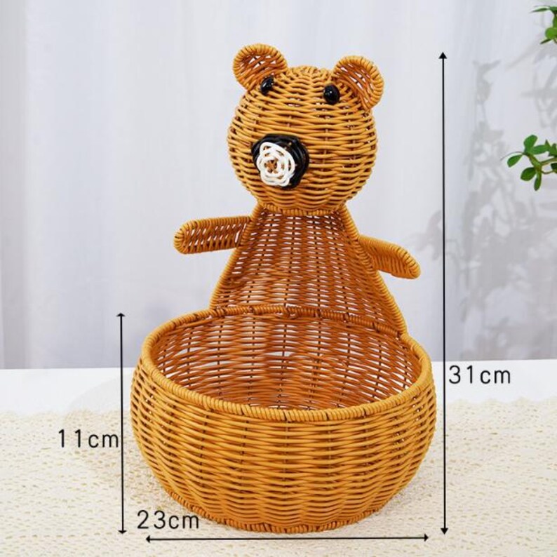 Handgeflochtener Rattan-Aufbewahrungskorb Hühnermodell mit Füßen, 25 cm