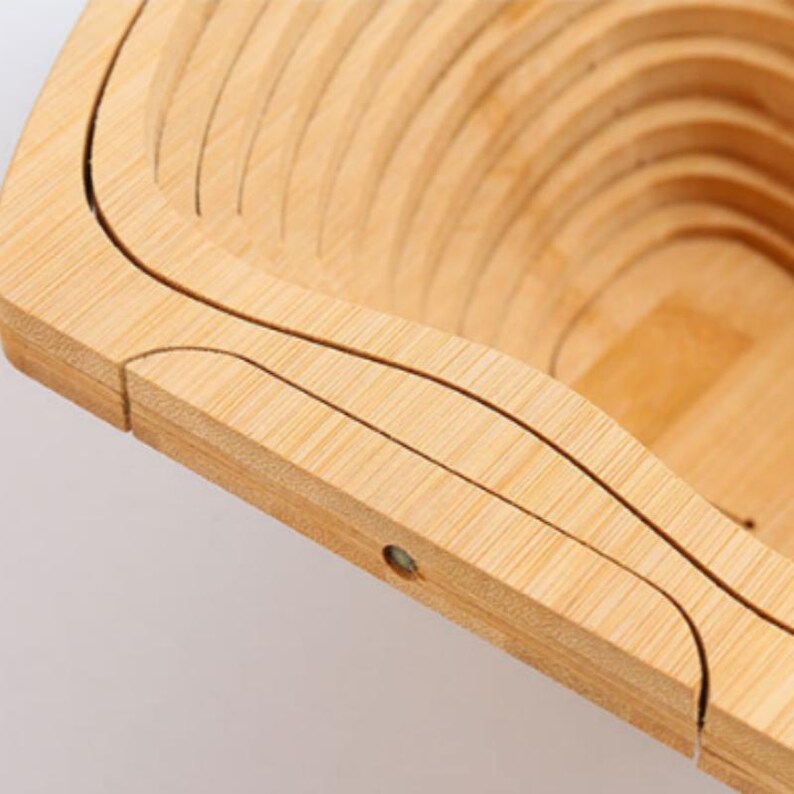 Zusammenklappbarer Obstkorb aus Bambus, 30x26x14 cm, Landhausstil, Mehrzweck-Aufbewahrungskorb