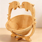Zusammenklappbarer Obstkorb aus Bambus, 30x26x14 cm, Landhausstil, Mehrzweck-Aufbewahrungskorb