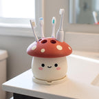 Pilzförmiger Zahnbürstenhalter, 3D-gedruckter Kawaii-Badezimmer-Organizer