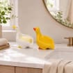 Keramik Enten Seifenschale weiß glasiert Seifenhalter Badezimmer Deko Bauernhaus Stil