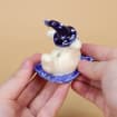 Halloween Cat Cake Topper Ceramic Kürbis Kerzenhalter Handbemalt Orange